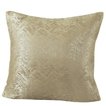 Violet Linen Eden Chevron Pattern, Polyester Fabric, Suede Backing, Glitter Effect Feeling, Gold , 18 Inch x 18 Inch, Square, Decorative Accent Throw Pillow