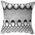 thumbnail image 1 of Violet Linen Emblem Flower Medallion Motif Vintage Pattern, Polyester Jacquard, Damask Poly, Silver, 18 Inch x 18 Inch, Decorative Throw Pillow, 1 of 6