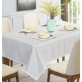 thumbnail image 1 of Violet Linen European Sensation Solid Pattern, Polyester Woven Jacquard, White , 60 inch by 108 inch, Seats 8 to 10 people, Rectangular Tablecloths, 1 of 2