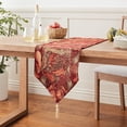 thumbnail image 1 of Violet Linen Fall Harvest Thanksgiving Autumn Leaves Sunflowers Fruits Pumpkins Tapestry Pattern, Polyester Cotton Woven Tapestry , Pumpkins, 13 Inch x 70 Inch, Decorative Table Runner, 1 of 6