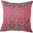 thumbnail image 1 of Violet Linen Fortune 3D Geometric Pattern, Polyester Jacquard, Reversible, Rusty Burgundy, 18 Inch x 18 Inch, Decorative Throw Pillow Cover, 1 of 1