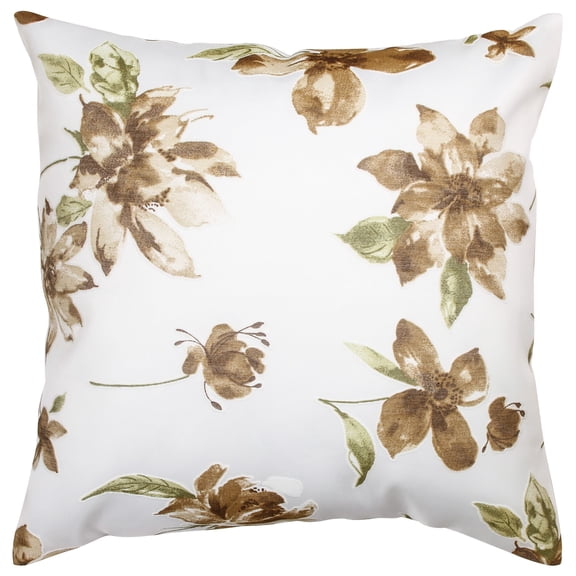Violet Linen Fortune Decorative Sheer Throw Pillow, 18" x 18" - Green Floral
