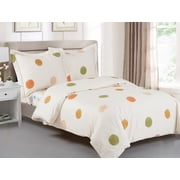 Violet Linen French Soccer Multi-Color Polka Dots Pattern Bedding Duvet Cover Set