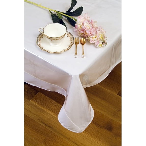 Violet Linen Heavy Duty Clear Vinyl Plastic Transparent Tablecloth Protector, 100% Waterproof, Oil Spill Proof, Vinyl Table Protector Crystal Clear, Clear , 90 inch Round, Tablecloth Cover