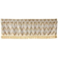 thumbnail image 1 of Violet Linen Indiana Chenille Chevron Design, Polyester Jacquard, with Fringes, Gold, 60 Inch by 18 Inch, Decorative Window Treatment Valance, 1 of 6