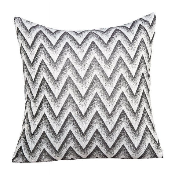 Violet Linen Indiana Chevron Pattern, Polyester Jacquard, Reversible, Silver, 18 Inch x 18 Inch, Decorative Throw Pillow Cover