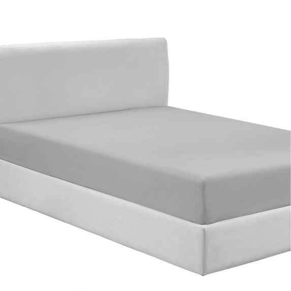 Violet Linen Luxe Luxury Cotton Sateen, Luxury Ultra Soft 300 Thread Count Sateen Cotton, Extra Soft and Comfortable, Silver, Twin 39-inch, Luxurious, Fitted sheet