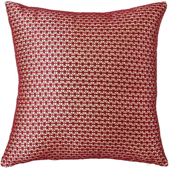 Violet Linen Marvelous Geometric Lace Pattern, Polyester, Solid Poly Backing,  Lace Fabric., Burgundy, 18 Inch x 18 Inch, Decorative Throw Pillow Cover