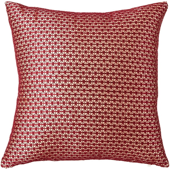 Violet Linen Marvelous Geometric Lace Pattern, Polyester, Solid Poly Backing, Lace Fabric., Burgundy, 18 Inch x 18 Inch, Decorative Throw Pillow Cover