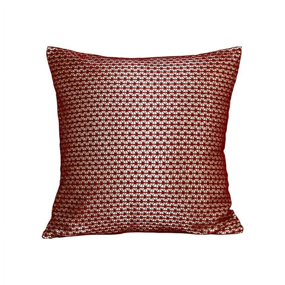 Violet Linen Marvelous Geometric Lace Pattern, Polyester, Solid Poly Backing, Lace Fabric., Burgundy, 18 Inch x 18 Inch, Decorative Throw Pillow