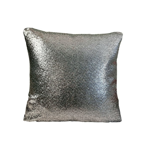 Violet Linen Marvelous Sparkle Pattern, Polyester Glitter Metallic, Suede Backing, Silver , 18 Inch x 18 Inch, Square, Decorative Accent Throw Pillow Cover