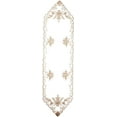 thumbnail image 1 of Violet Linen Orchid Decorative Embroidered Lace Table Runner, 14" x 54", Ivory, 1 of 2