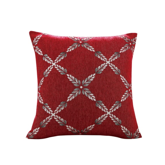 Violet Linen Pacifica Diamonds Pattern, Polyester Chenille, Burgundy, 18 Inch x 18 Inch, Decorative Throw Pillow