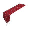 thumbnail image 1 of Violet Linen Pacifica Diamonds Pattern, Polyester Chenille, with Tassels, Burgundy, 13 Inch x 70 Inch, Decorative Table Runner, 1 of 2