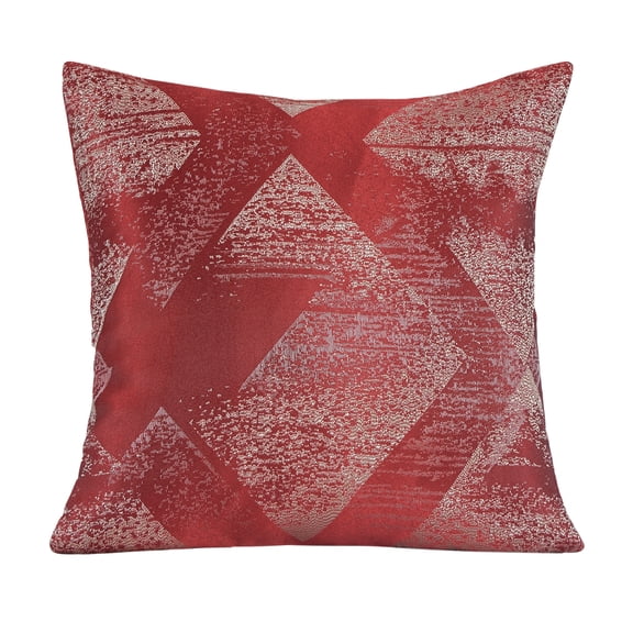 Violet Linen Pacifica Geometric Pattern, Polyester Jacquard, Burgundy , 18 Inch x 18 Inch, Square, Decorative Accent Throw Pillow Cover