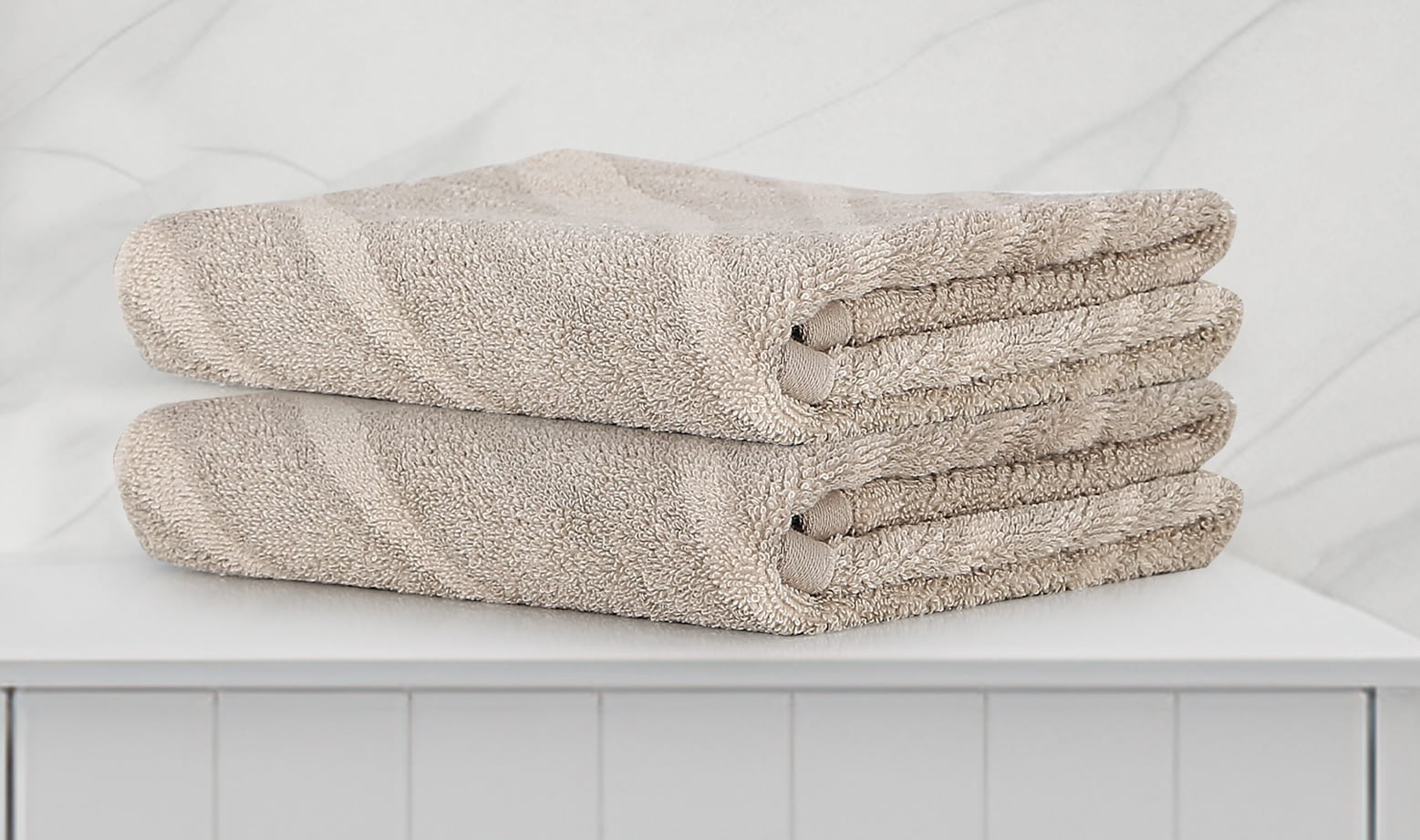 Violet Linen Plush Zebra Stripe Pattern, 100% Terry Plush 600 GSM Cotton Super Soft Highly Absorbent Jacquard Fashion Towel, Premium Hotel & Spa Quality, Taupe, 20" X 30", Rectangular, Hand Towels