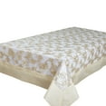 thumbnail image 1 of Violet Linen Ribbon Rose Mesh Lace Pattern, Polyester, Wire Lace Embroidery with Border, Ivory, 70 Inch x 88 Inch, Seats 6 to 8 people, Rectangular Tablecloths, 1 of 1