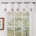thumbnail image 1 of Violet Linen Seasonal Xmas Christmas Holiday Berry Pattern, Polyester Organza Embroidered, Santa Claus , 60 Inch x 18 Inch, Straight, Decorative Window Treatment Grommet Curtain Valance, 1 of 5