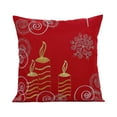 thumbnail image 1 of Violet Linen Seasonal Xmas Christmas Holiday Glories Pattern, Polyester Embroidered Jacquard , Candles , 18 Inch x 18 Inch, Square, Decorative Accent Throw Pillow, 1 of 1
