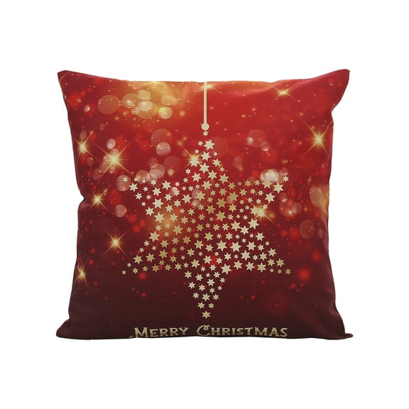 Violet Linen Seasonal Xmas Christmas Holiday Harmony Pattern, Polyester, Super soft feel faux suede fabric, digital print, Stars , 18 Inch x 18 Inch, Square, Decorative Accent Throw Pillow Cover