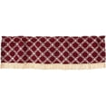 thumbnail image 1 of Violet Linen Signature Chenille Diamond pattern, Polyester Chenille Jacquard, with Fringes, Burgundy, 60 Inch x 18 Inch, Decorative Window Treatment Rod Pocket Curtain Valance, 1 of 7