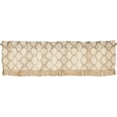 thumbnail image 1 of Violet Linen Signature Chenille Diamond pattern, Polyester Chenille Jacquard, with Fringes, Gold, 60 Inch x 18 Inch, Decorative Window Treatment Rod Pocket Curtain Valance, 1 of 7