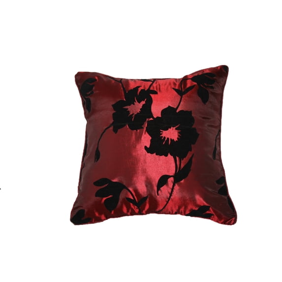 Violet Linen Silky Floral 2033 18" X 18" Cushion Cover - Burgundy