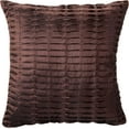 thumbnail image 1 of Violet Linen Silky Pleated Satin Pattern, Faux Silk Polyester Fabric, Brown , 17 Inch x 17 Inch, Square, Decorative Accent Throw Pillow, 1 of 6