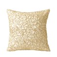 thumbnail image 1 of Violet Linen Sparkling Piping Pattern, Polyester Lace Embroidered, Linen Look Fabric Backing, Gold , 18 Inch x 18 Inch, Square, Decorative Accent Throw Pillow Cover, 1 of 1