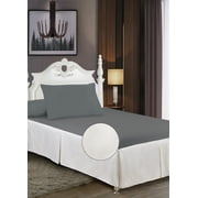 Violet Linen Splendour Shine Pleated Pattern, Polyester Jacquard, with Metallic Plain Weave Woven, Tailored, Wrinkle & Fade Resistant, Twin - 48" Gold, Bedding Bed Skirt - Dust Ruffle