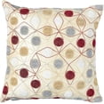 thumbnail image 1 of Violet Linen String Art Geometric Embroidery Pattern, Silky Faux Polyester, Gold, 18 Inch x 18 Inch, Decorative Throw Pillow Cover, 1 of 7