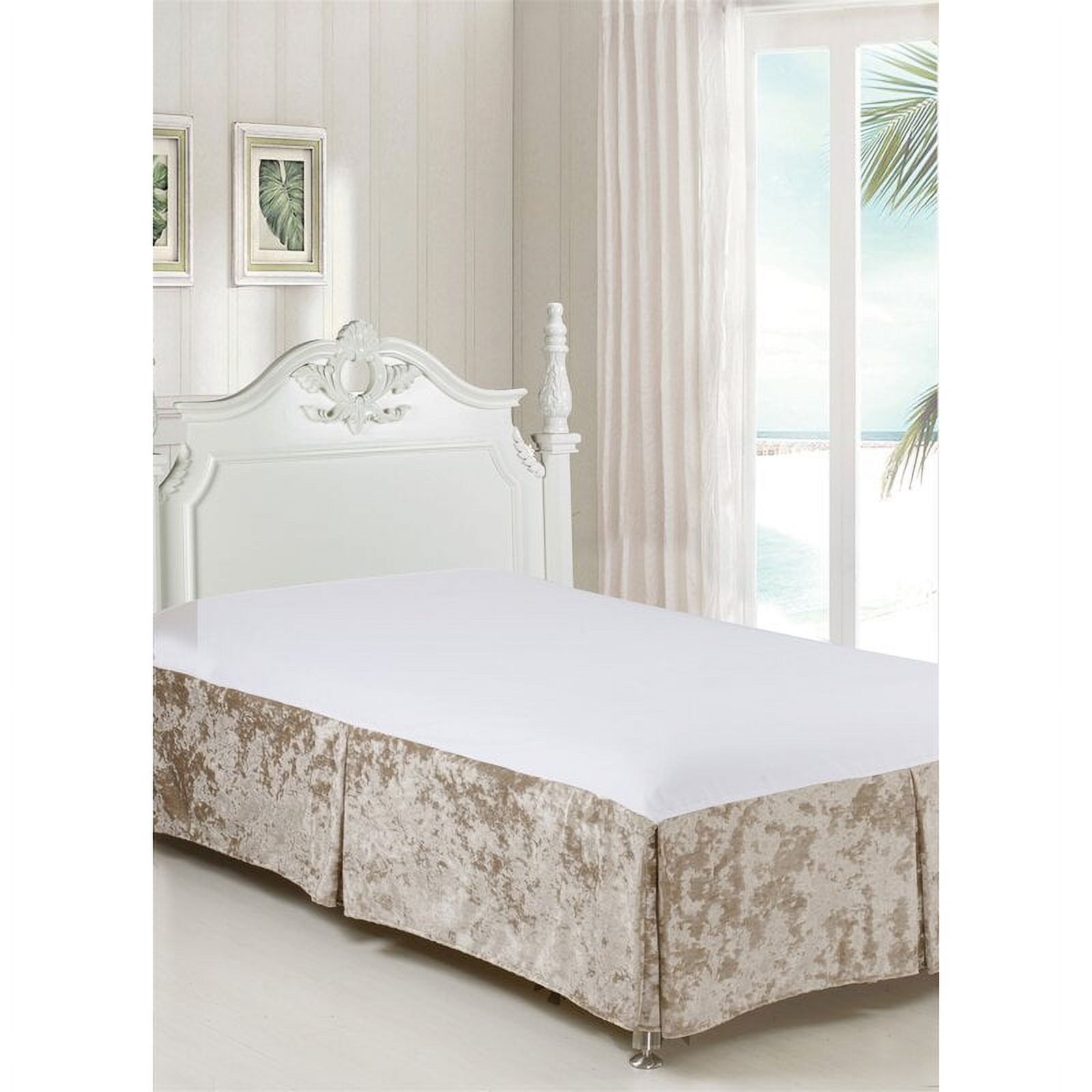 Violet Linen Velveteen Tailored Bed Skirt