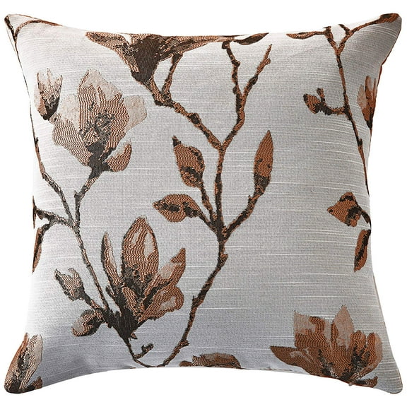 Violet Linen Venetian Collection Decorative Vintage Design Cushion Cover, 18" x 18", Brown