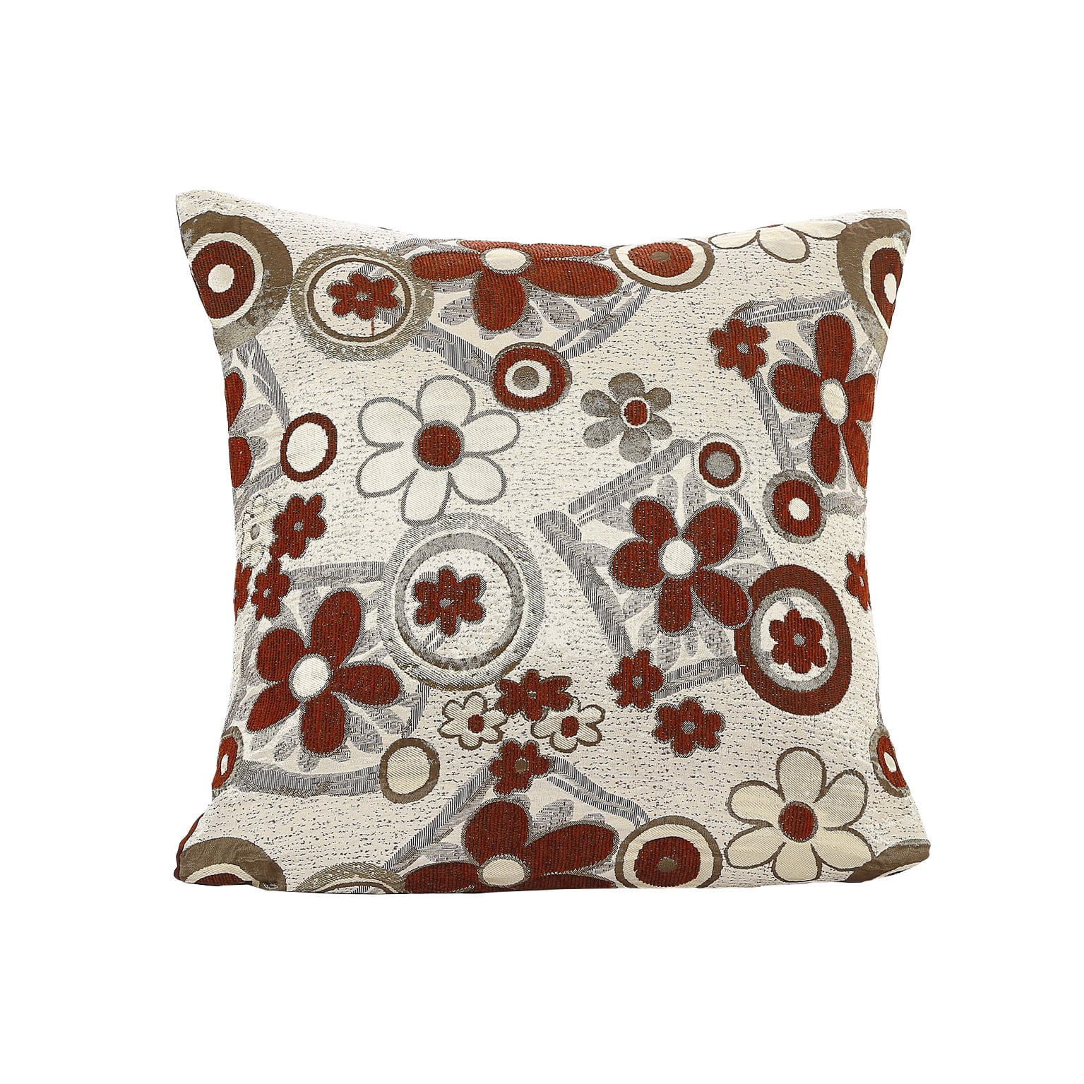 Victoria Chenille Daisy Table Runner - 13x70 Inches, Burgundy & Gold, 100% Polyester