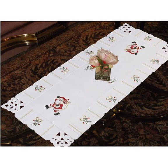 Violet Linen Walking Santa Table Runner