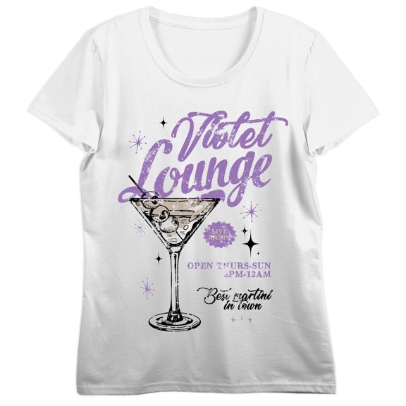 Violet Lounge Martini Women's White Short Sleeve Tee-3XL
