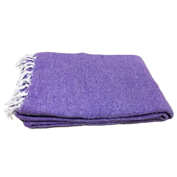 Violet Mexican Blanket Solid Color Purple Yoga Blanket | Light Purple Throw Blanket for Bed, Couch, Picnic , Travel, & outdoors
