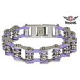 thumbnail image 1 of Violet Motorcycle Chain Bracelet with Gemstones - Small, 1 of 1