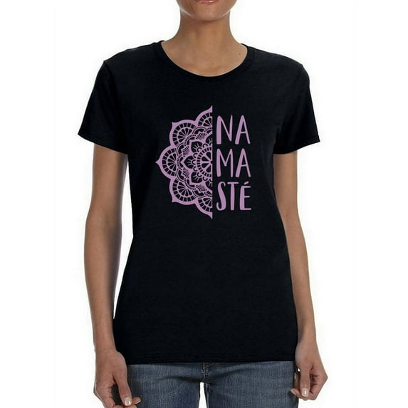 Violet Namaste And Mandala Women T-Shirt, Female Medium