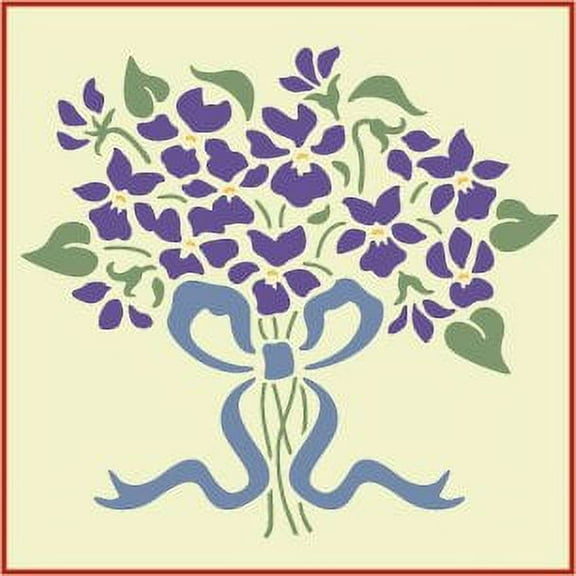 Violet Nosegay Stencil - Victorian Baroque Victorian Deco Vintage DIY Art & Craft Reusable Sturdy Flexible Painting Template 10 mil Plastic Mylar Wall Floor Stencil - The Artful Stencil