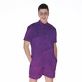 thumbnail image 1 of Violet Polygonal Geometric Short Sleeve Men'S Rompers Casual Summer Jumpsuits Outfit, 1 of 4