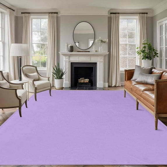 Violet Purple Area Rugs 5x7 for Living Room, Farmhouse Solid Purple Color Modern Art Non Slip Washable Rug Runner, Low Pile Indoor Floor Carpet Mat Bathroom Rugs for Bedroom, Kids Room