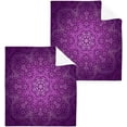 thumbnail image 1 of Violet Purple Mandala Washcloth 12x12in Set, 6 Pack Absorbent Cotton Towel Square Kitchen Dishes Towels, Soft Cleaning Face Hand Towel Fast Drying Wash cloth, 1 of 7