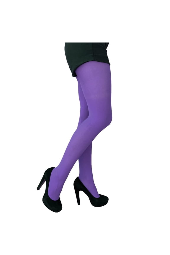 Violet Purple Opaque Tights For Women