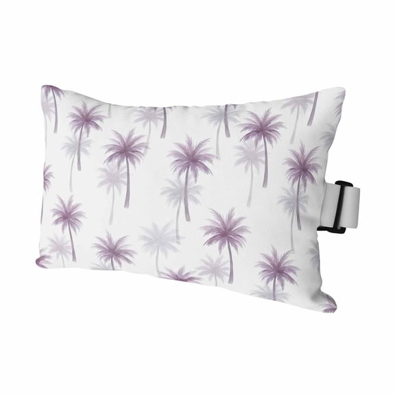Violet Purple Palm Tree Outdoor Pillows for Chaise Lounge Chair Waterproof Lumbar Pillows with Insert&Adjustable Elastic Strap Beach Headrest Pillow Summer Tropical Modern Art Pool Pillow 11"x16"