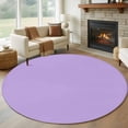 thumbnail image 1 of Violet Purple Round Rugs 7ft, Farmhouse Solid Purple Color Modern Art Non Slip Washable Rug Runner, Low Pile Indoor Floor Carpet Mat Bathroom Rugs for Living Room, Bedroom, Kids Room, 1 of 9