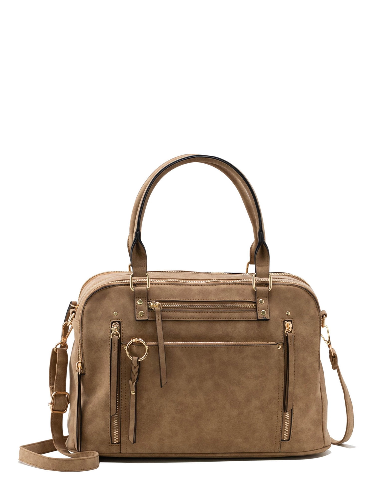 Violet Ray Women s East West Logan Satchel Handbag Cognac