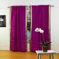 thumbnail image 1 of Violet Red Rod Pocket  Sheer Sari Curtain / Drape / Panel   - 43W x 63L - Pair, 1 of 4
