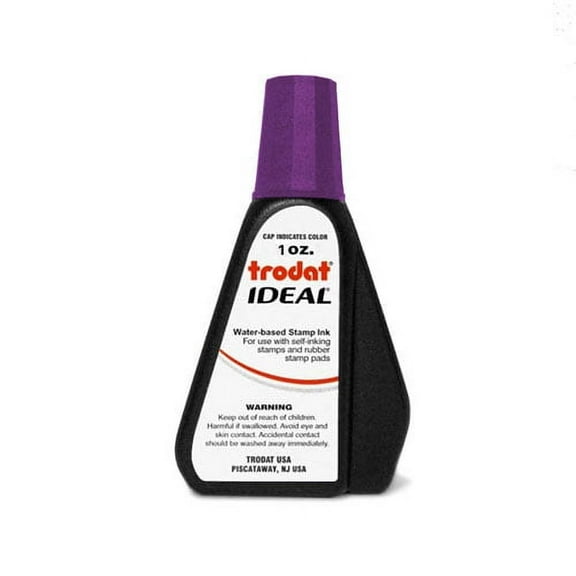 Violet Self-Inking Stamp Ink, Trodat 1oz Drip Spout Bottle