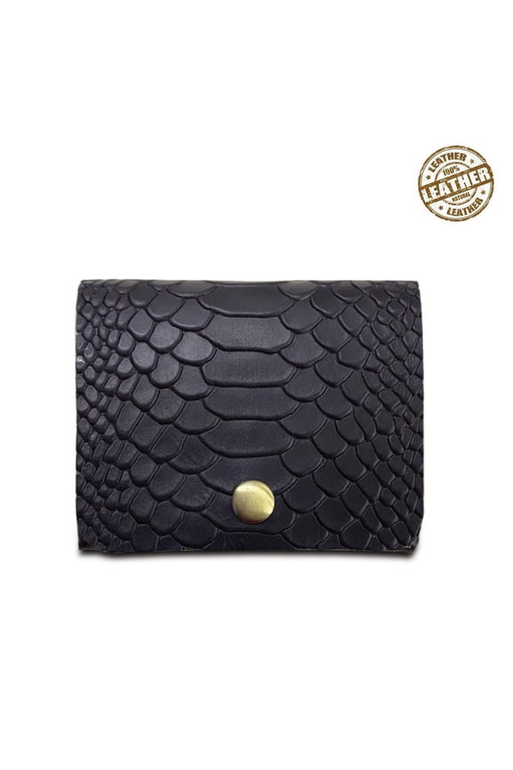 Violet Snake Print Slim Leather Unisex Wallet/ Leather Card wallet / Leather Cash Wallet